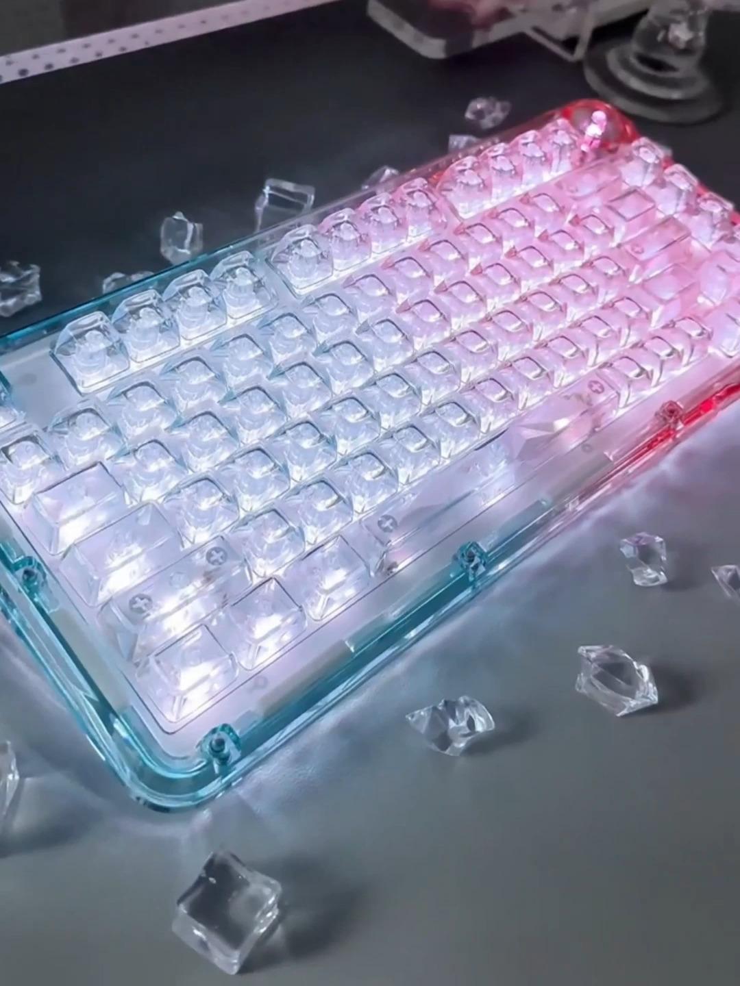 Tri-mode Silent Gradient Transparent B81 Mechanical Keyboard