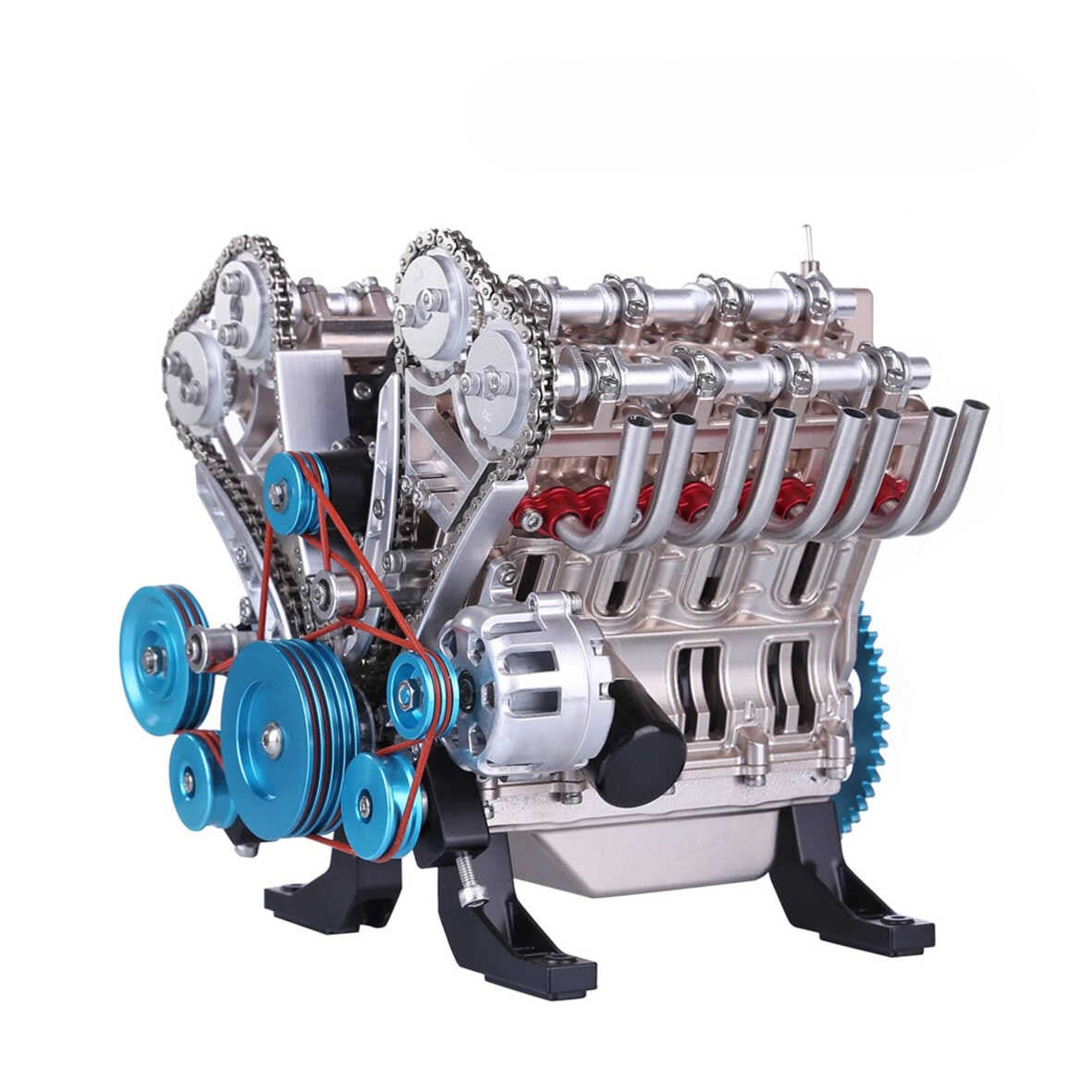 L4/V8 Car Engine Model Full Metal Assembling Four-cylinder Building Kits