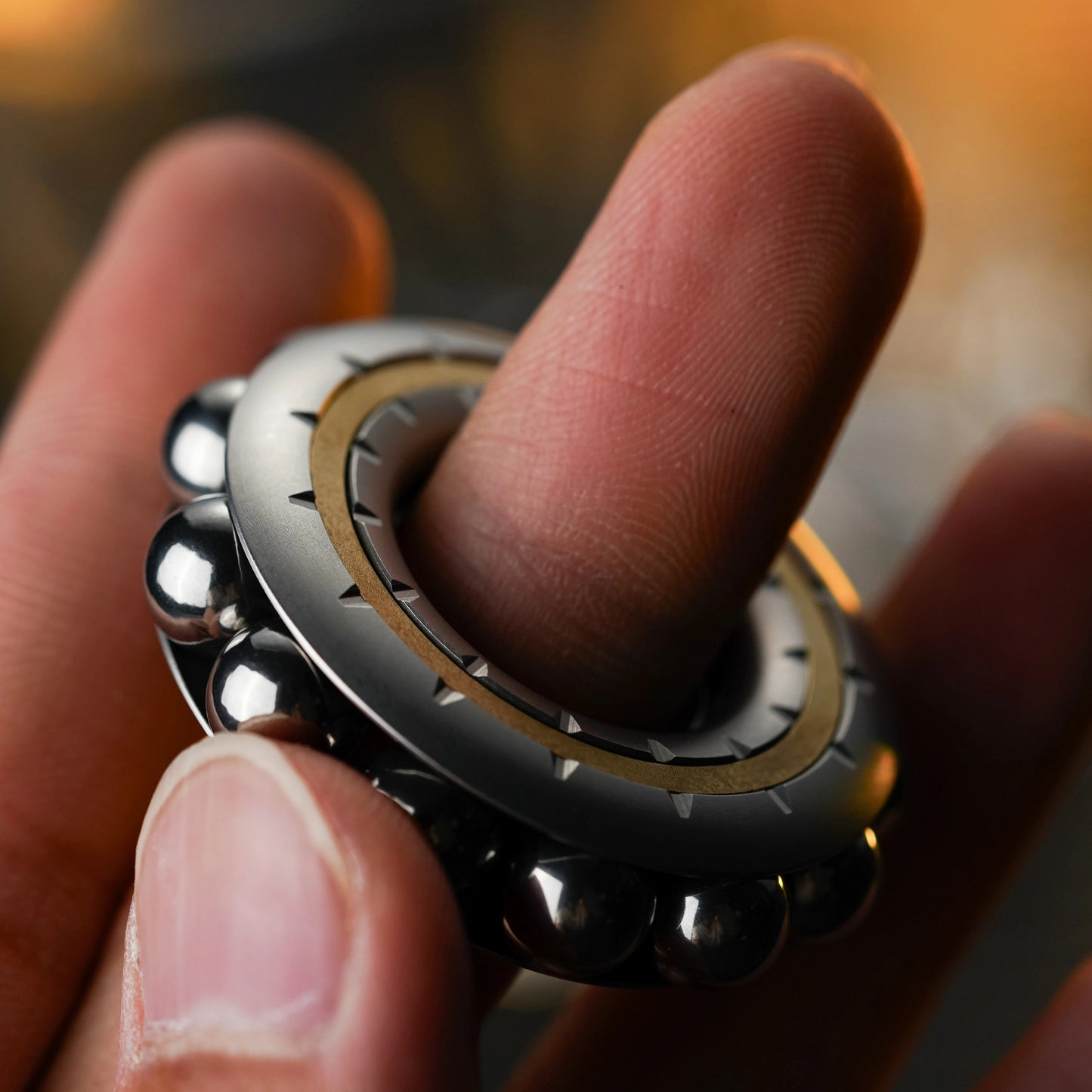 EDC Brass Fidget Toy Spinner Ring