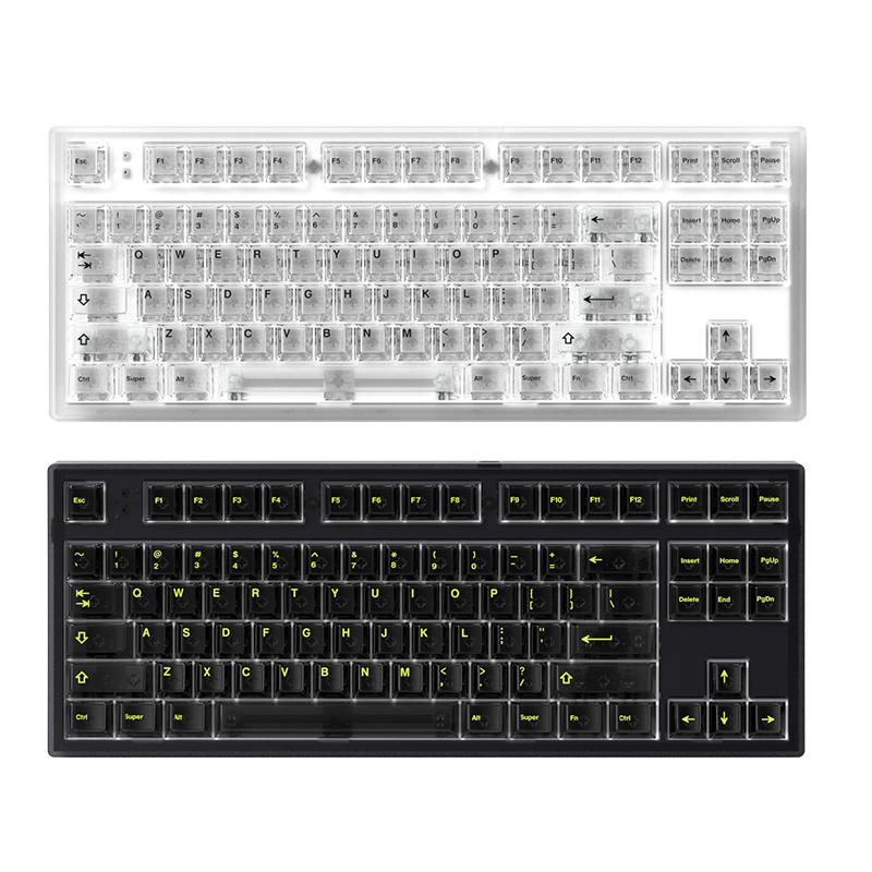 MK870 Full Transparent Keycap Complete Mechanical Keyboard, 87-Key eSports Hot-Swappable