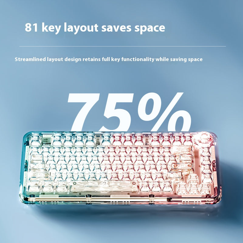 Tri-mode Silent Gradient Transparent B81 Mechanical Keyboard