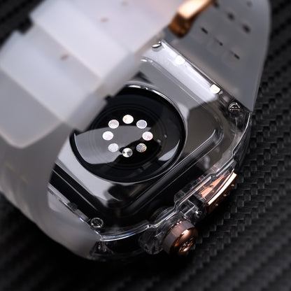 High-Transparency Modified Case with Integrated Richard Mille Style Strap for Apple Watch