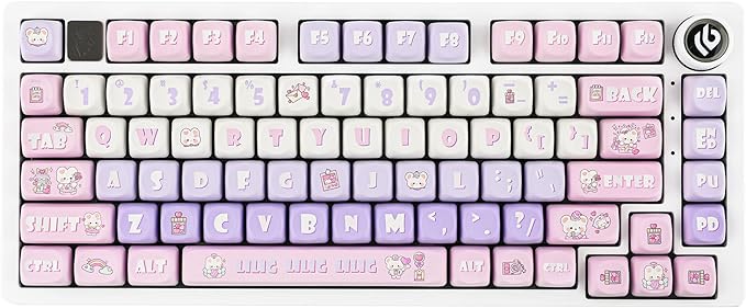 75% 81 keys Gasket-Mounted Wired Mechanical Keyboard with knob