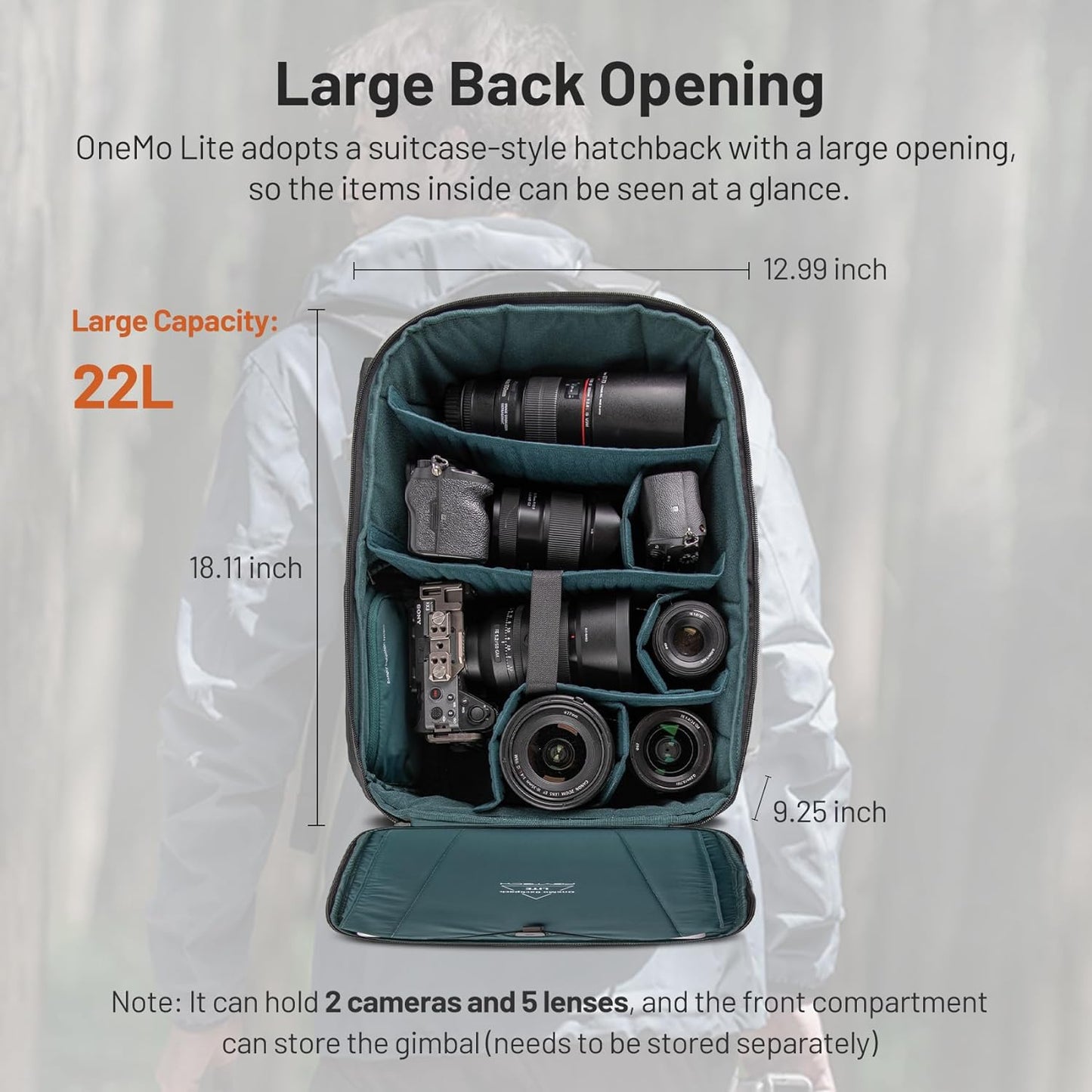 PGYTECH OneMo Lite Camera Backpack 22L