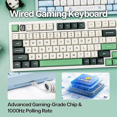 75% 81 keys Gasket-Mounted Wired Mechanical Keyboard with knob