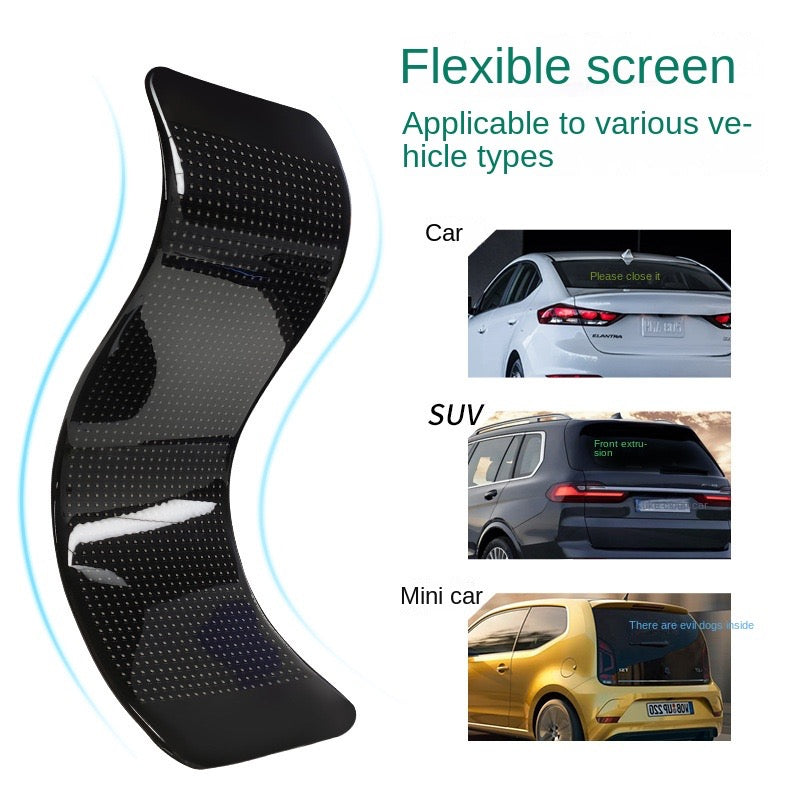 Car LED flexible display car rear window display