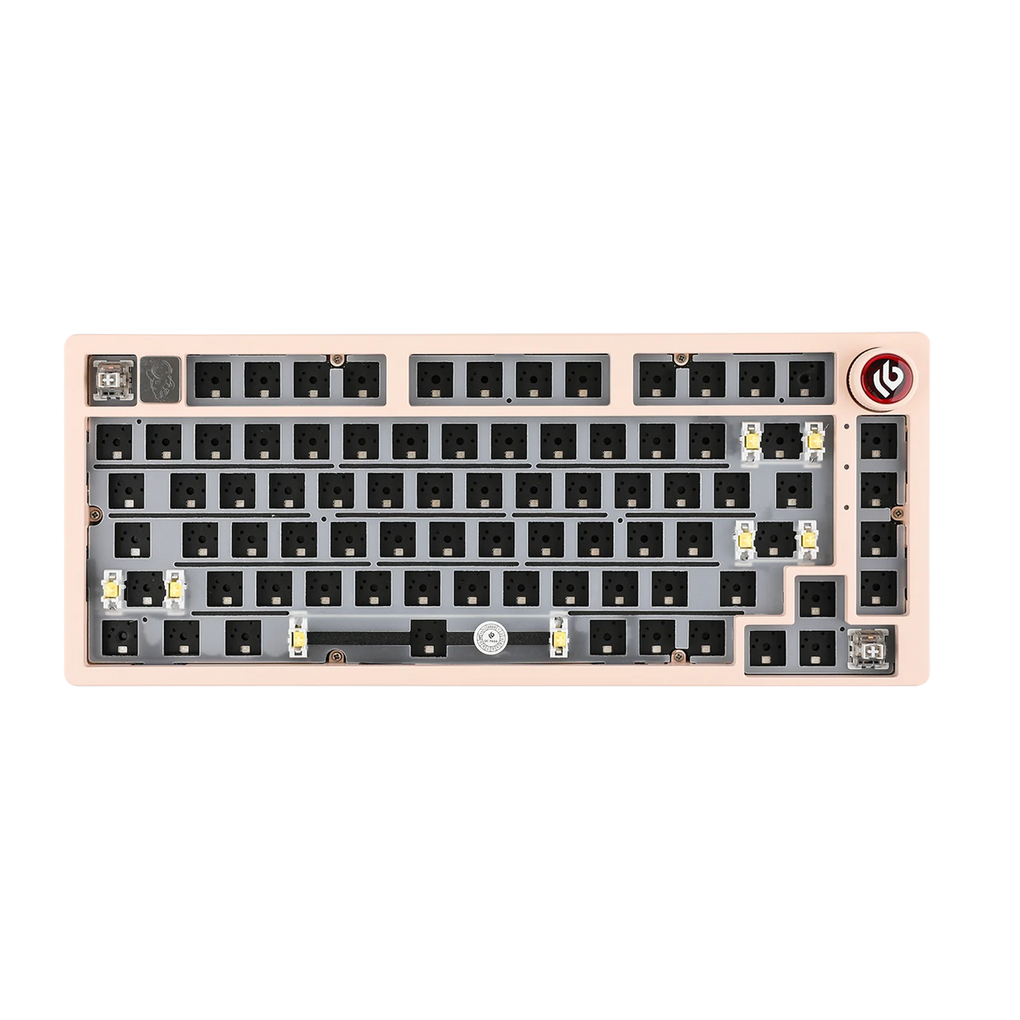 75% 81 keys Gasket-Mounted Wired Mechanical Keyboard with knob