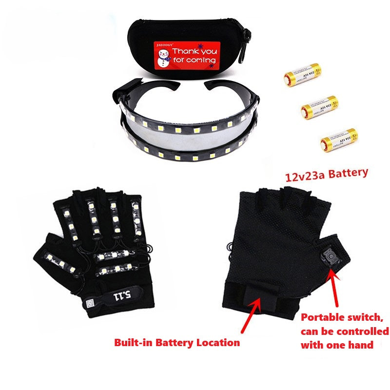 Stage LED light-up gloves