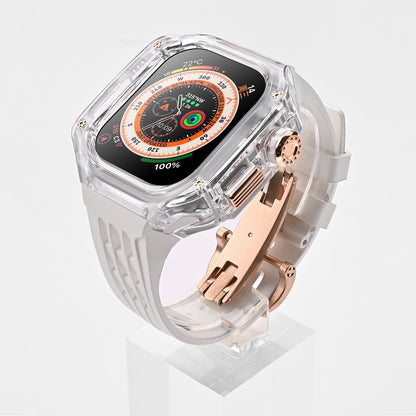 High-Transparency Modified Case with Integrated Richard Mille Style Strap for Apple Watch