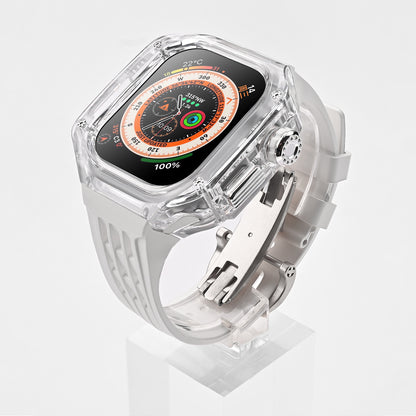 High-Transparency Modified Case with Integrated Richard Mille Style Strap for Apple Watch