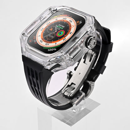 High-Transparency Modified Case with Integrated Richard Mille Style Strap for Apple Watch