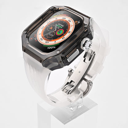 High-Transparency Modified Case with Integrated Richard Mille Style Strap for Apple Watch