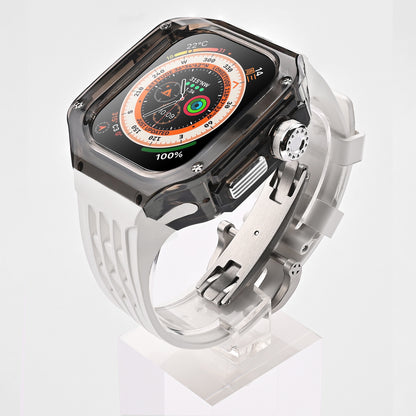 High-Transparency Modified Case with Integrated Richard Mille Style Strap for Apple Watch