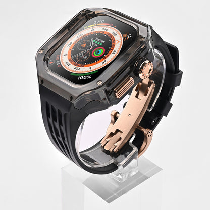 High-Transparency Modified Case with Integrated Richard Mille Style Strap for Apple Watch